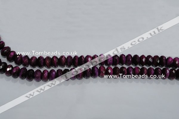 CTE982 15.5 inches 8*12mm faceted rondelle dyed red tiger eye beads