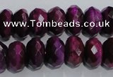 CTE983 15.5 inches 10*14mm faceted rondelle dyed red tiger eye beads