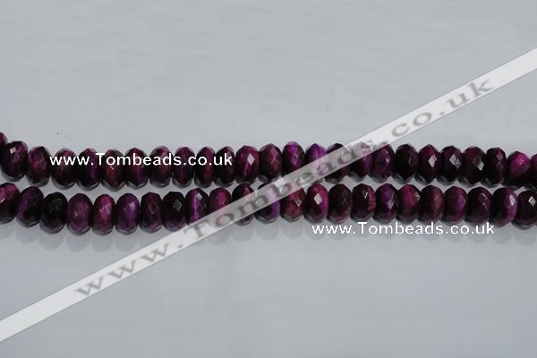 CTE983 15.5 inches 10*14mm faceted rondelle dyed red tiger eye beads