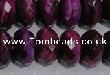 CTE984 15.5 inches 12*16mm faceted rondelle dyed red tiger eye beads