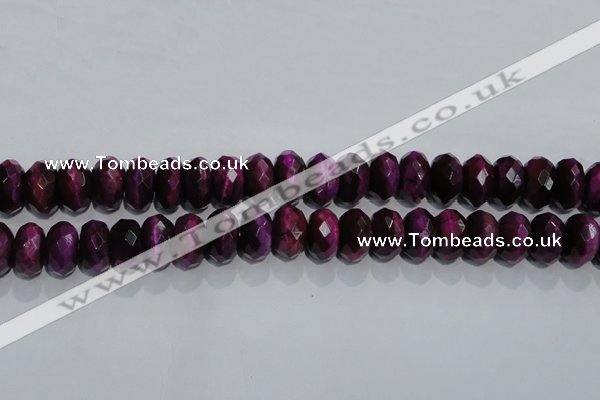 CTE984 15.5 inches 12*16mm faceted rondelle dyed red tiger eye beads