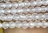 CTG1000 15.5 inches 2mm faceted round tiny white agate beads