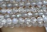 CTG1001 15.5 inches 2mm faceted round tiny grey agate beads