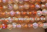 CTG1003 15.5 inches 2mm faceted round tiny red agate beads