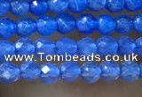 CTG1006 15.5 inches 2mm faceted round tiny blue agate beads