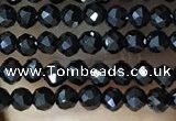 CTG1011 15.5 inches 2mm faceted round tiny black spinel beads