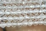 CTG1015 15.5 inches 2mm faceted round tiny white crystal beads