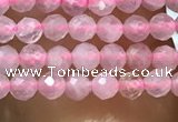 CTG1016 15.5 inches 2mm faceted round tiny rose quartz beads