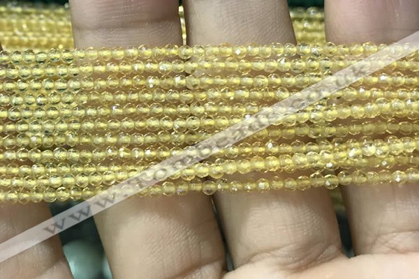 CTG1021 15.5 inches 2mm faceted round tiny citrine beads