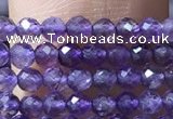 CTG1022 15.5 inches 2mm faceted round tiny amethyst beads