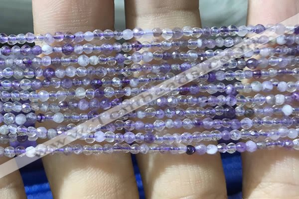 CTG1024 15.5 inches 2mm faceted round tiny purple fluorite beads