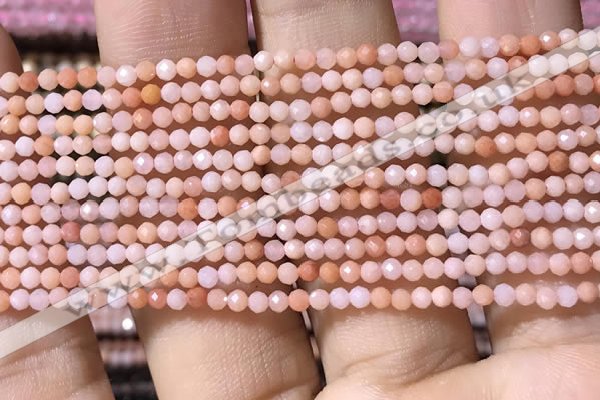 CTG1038 15.5 inches 2mm faceted round tiny pink aventurine beads