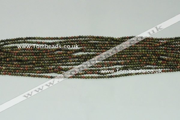 CTG104 15.5 inches 2mm round tiny unakite gemstone beads wholesale