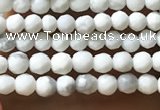 CTG1053 15.5 inches 2mm faceted round tiny white howlite beads