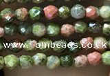 CTG1060 15.5 inches 2mm faceted round tiny unakite gemstone beads