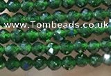 CTG1068 15.5 inches 2mm faceted round tiny green goldstone beads