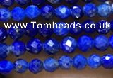 CTG1075 15.5 inches 2mm faceted round tiny lapis lazuli beads