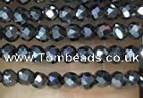 CTG1085 15.5 inches 2mm faceted round tiny hematite beads