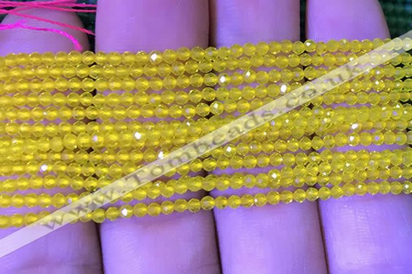 CTG1093 15.5 inches 2mm faceted round tiny quartz glass beads