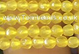 CTG1112 15.5 inches 3mm faceted round tiny yellow agate beads