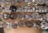 CTG1127 15.5 inches 3mm faceted round tiny smoky quartz beads