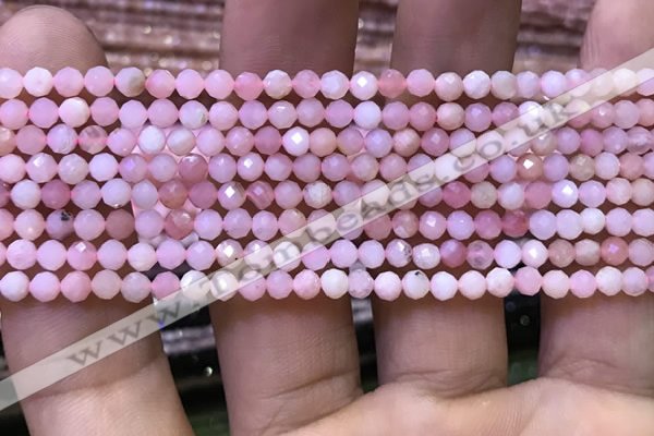 CTG1135 15.5 inches 3mm faceted round tiny pink opal beads