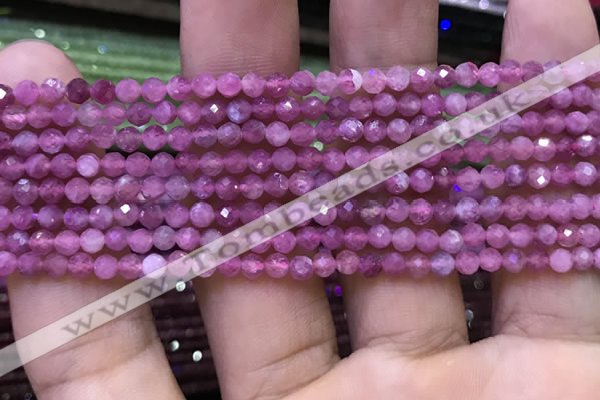 CTG1136 15.5 inches 3mm faceted round tiny imitation ruby beads