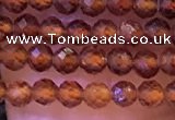 CTG1139 15.5 inches 3mm faceted round tiny orange garnet beads