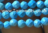 CTG1175 15.5 inches 3mm faceted round tiny turquoise beads
