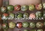 CTG1181 15.5 inches 3mm faceted round tiny unakite gemstone beads