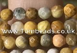 CTG1183 15.5 inches 3mm faceted round tiny fossil coral beads