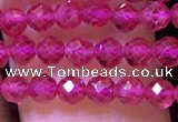 CTG1197 15.5 inches 3mm faceted round tiny quartz glass beads