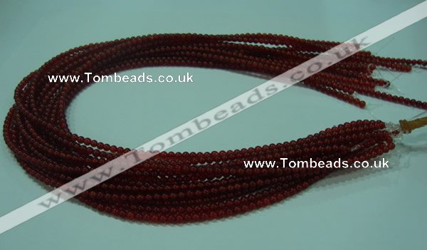 CTG12 15.5 inch 3mm round A grade tiny red agate beads wholesale