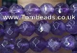 CTG1205 15.5 inches 4mm faceted round tiny amethyst beads