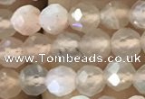 CTG1207 15.5 inches 4mm faceted round tiny rainbow moonstone beads