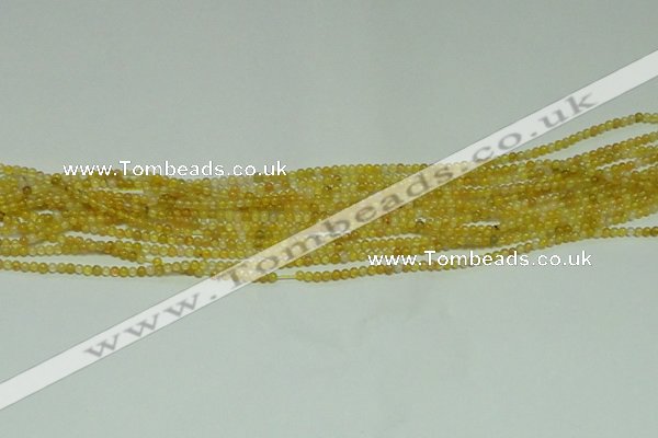 CTG121 15.5 inches 2mm round tiny yellow agate beads wholesale