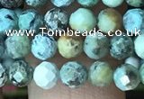 CTG1212 15.5 inches 4mm faceted round tiny African turquoise beads