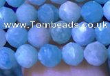 CTG1214 15.5 inches 4mm faceted round tiny amazonite beads