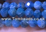 CTG1215 15.5 inches 4mm faceted round tiny apatite gemstone beads