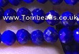 CTG1216 15.5 inches 4mm faceted round tiny lapis lazuli beads