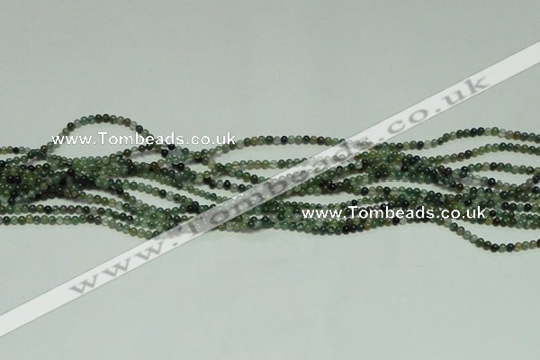 CTG126 15.5 inches 2mm round tiny moss agate beads wholesale