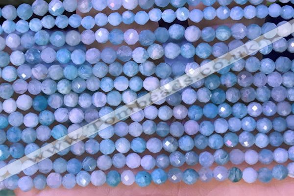 CTG1309 15.5 inches 4mm faceted round amazonite beads wholesale