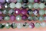 CTG1314 15.5 inches 2mm faceted round ruby zoisite beads