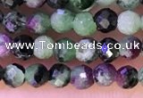 CTG1315 15.5 inches 3mm faceted round ruby zoisite beads