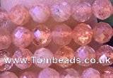 CTG1319 15.5 inches 4mm faceted round golden sunstone beads