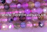 CTG1325 15.5 inches 2mm faceted round tourmaline beads wholesale