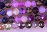 CTG1326 15.5 inches 2mm faceted round tourmaline beads wholesale