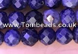 CTG1335 15.5 inches 4mm faceted round sapphire beads wholesale