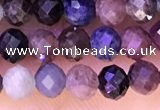 CTG1337 15.5 inches 4mm faceted round ruby & sapphire beads