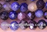 CTG1338 15.5 inches 4mm faceted round ruby & sapphire beads